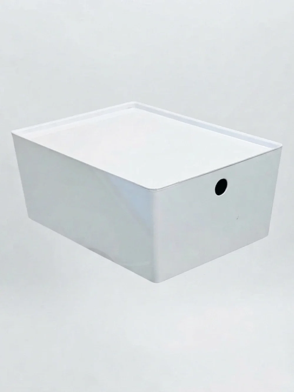 IKEA KUGGIS Storage Box with Lid White Minimalist Home Office Organizer